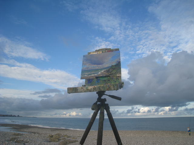 plein air beach at river mouth hualein a